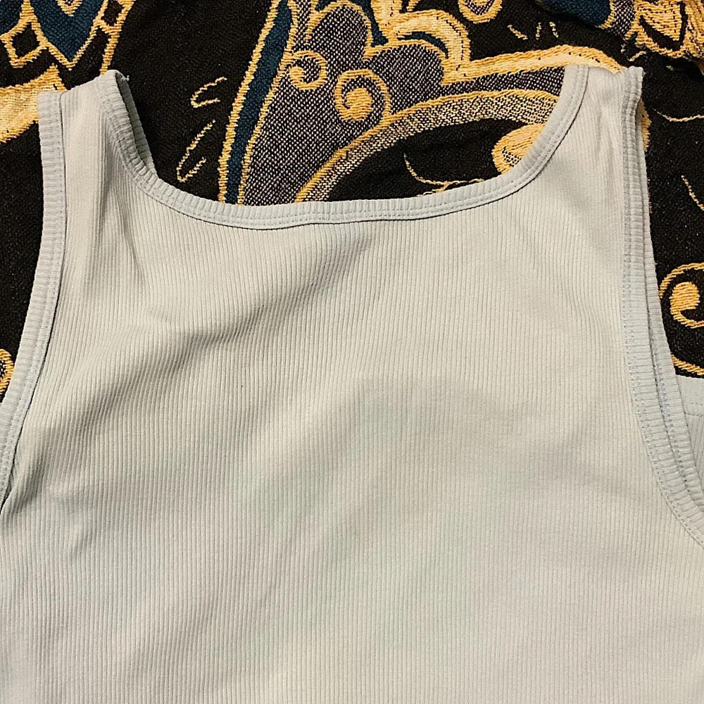 Light Blue Ribbed Tank Top - Picture 10 of 13